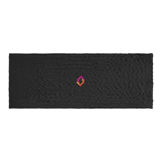 Firmengeschenk Schal Lawrence 110 x 200 cm – schwarz – mit Logo bedruckt für Messen & Events
