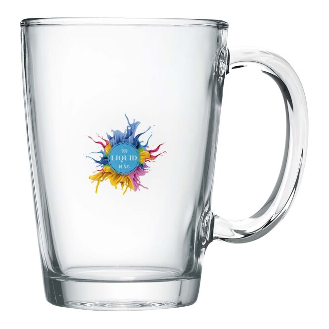 Kundengeschenk Glasbecher Citizen Green Glamu – weiss – mit Logo im 48h Express-Druck 310 ml für das Büro