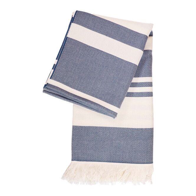 Kundengeschenk Hammam Fouta Citizen Green Axeline – transparent blau – mit Logo bedruckt 48h Express-Druck 100x170cm nachhaltig für Messen & Promotion