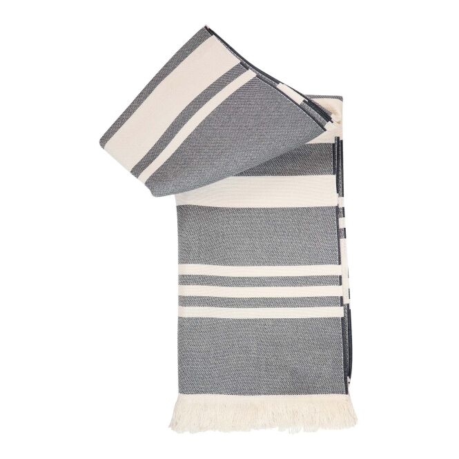 Premium-Werbeartikel Hammam Fouta Citizen Green Axeline – dunkelgrau – mit Logo bedruckt 48h Express-Druck 100x170cm nachhaltig für Firmen-Events