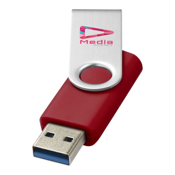 Werbeartikel Rotate-basic USB-Stick 3.0 – rot – mit Logo bedruckt für IT-Messen