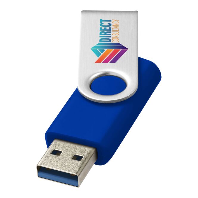 Werbeartikel USB-Stick Rotate-basic – royalblau – mit Logo bedruckt USB 3.0 für die Büroausstattung