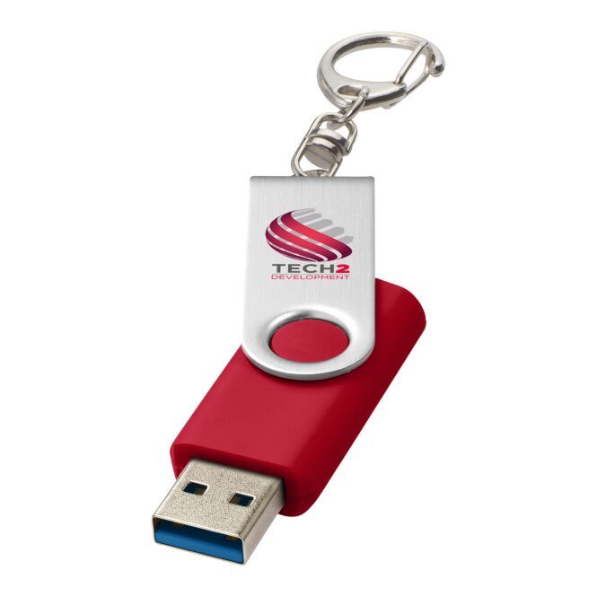 Werbeartikel Rotate USB-Stick 3.0 – rot – mit Logo bedruckt als Messe-Streuartikel für schnelle Datenübertragung
