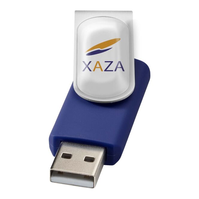 Werbeartikel Rotate USB-Stick 3.0 – blau – mit Logo bedruckt als Messe-Streuartikel für schnelle Datentransfers