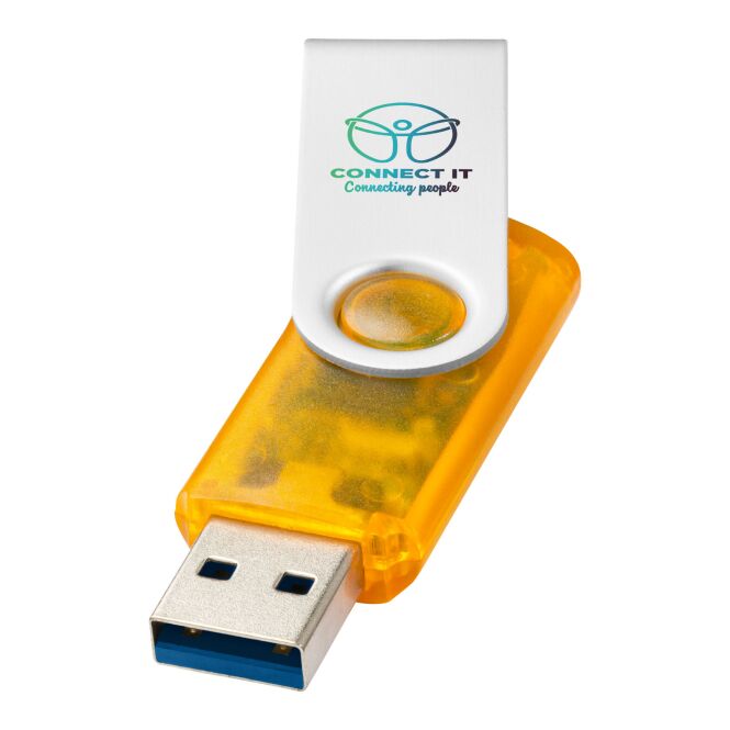 Werbeartikel Rotate USB-Stick 3.0 – orange – mit Logo bedruckt 3.0 USB-Stick für IT-Messen