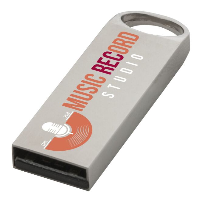 IT-Präsent USB-Stick Metall kompakt – silber – mit Gravur für die Büroausstattung