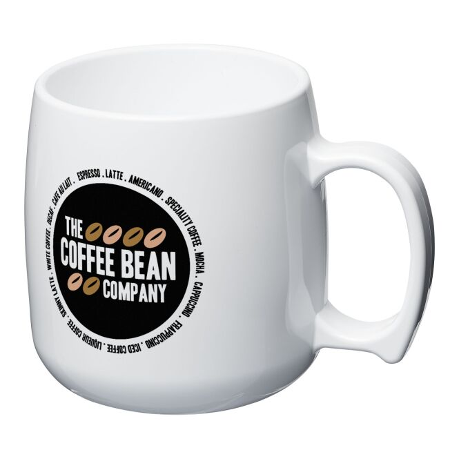 Werbeartikel Kaffeebecher Classic – weiss – mit Logo bedruckt 300 ml für die Büroküche