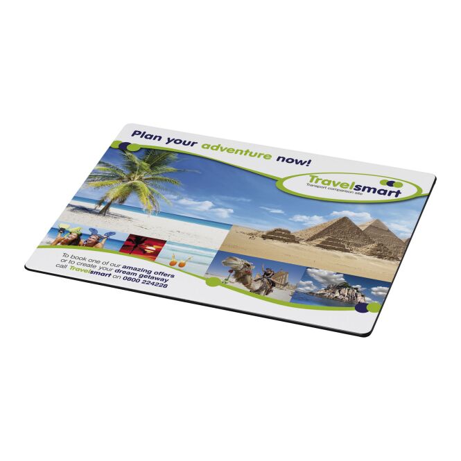 Werbeartikel Mousepad Brite-Mat® – schwarz – mit Logo bedruckt, nachhaltig aus recyceltem Kunststoff für die Büroausstattung