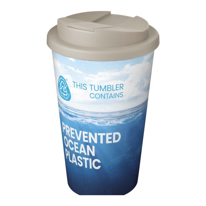 Werbeartikel Kaffee to go Becher Brite-Americano® POP – sandstone – mit Logo bedruckt 350 ml nachhaltiger Mehrwegbecher für Büroküche