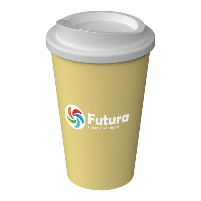 Werbeartikel Thermobecher Americano® Infiniti – blasse banane – mit Logo bedruckt 350 ml für Events & Festivals
