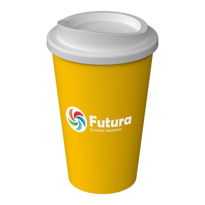 Werbeartikel Americano® Infiniti Thermobecher – senf – mit Logo bedruckt 350 ml nachhaltiger Mehrwegbecher für Büro und Events
