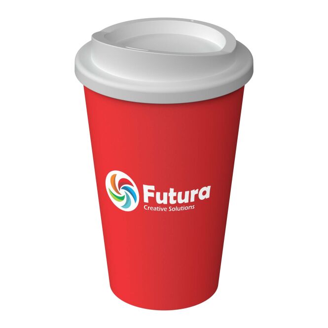 Werbeartikel Thermobecher Americano® Infiniti – tigerlilie – mit Logo bedruckt 350 ml nachhaltiger Mehrwegbecher für Büro & Events