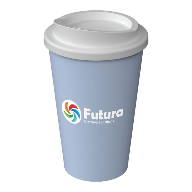 Werbeartikel Kaffee to go Becher Americano® Infiniti – cloud blue – mit Logo bedruckt 350 ml nachhaltiger Mehrwegbecher für Events