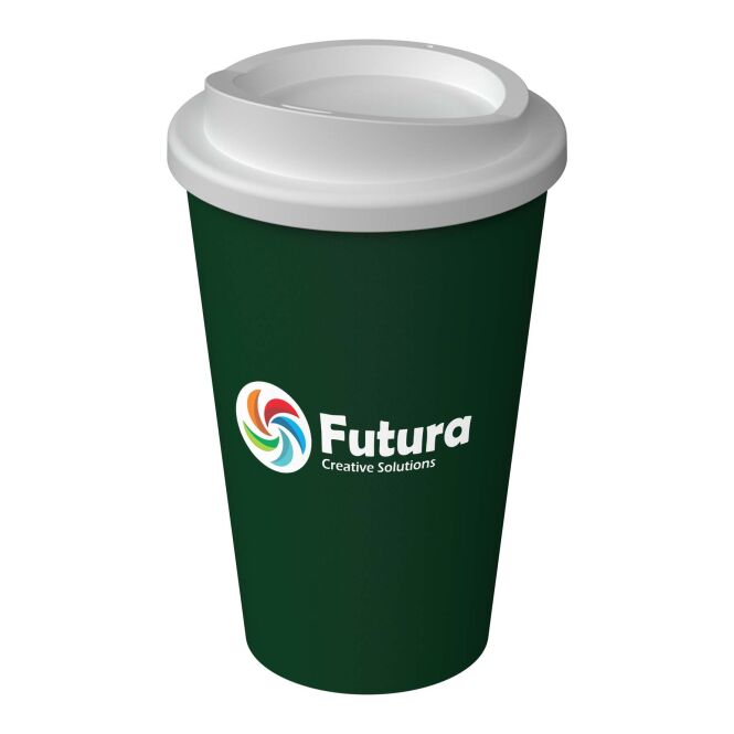 Werbeartikel Thermobecher Americano® Infiniti – dunkelgrün – mit Logo bedruckt 350 ml für Events und Messen