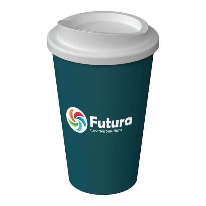 Werbeartikel Thermobecher Americano® Infiniti – deep sea green – mit Logo bedruckt 350 ml für das Mitarbeiter-Onboarding