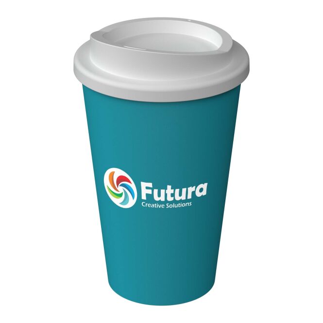 Werbeartikel Thermobecher Americano® Infiniti – lake blue – mit Logo bedruckt 350 ml für Events & Festivals
