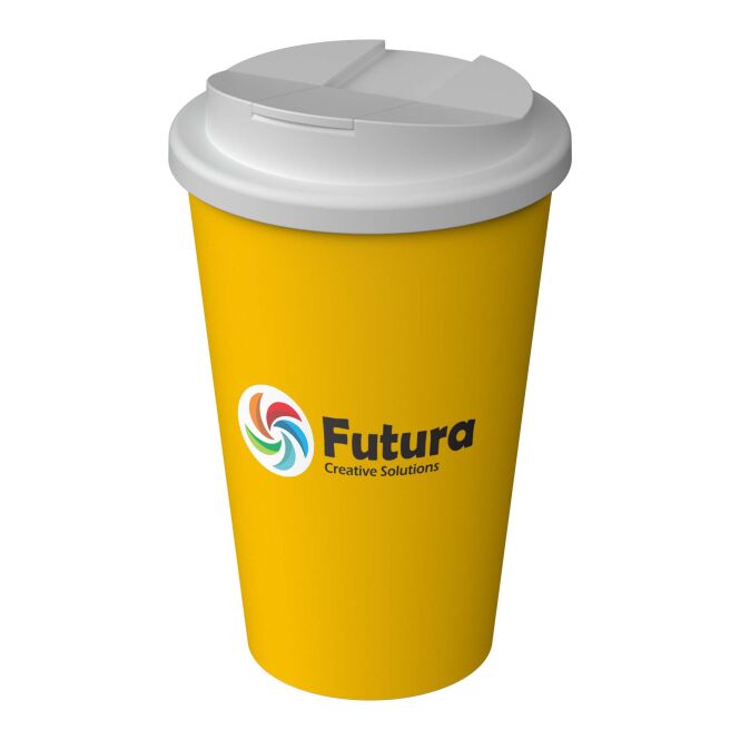 Werbeartikel Thermobecher Americano® Infiniti – senf – mit Logo bedruckt 350 ml nachhaltiger Mehrwegbecher für Events & Festivals