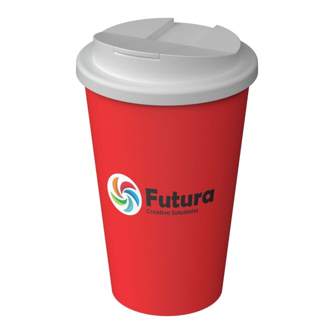 Werbeartikel Thermobecher Americano Infiniti – tigerlilie – mit Logo bedruckt 350 ml für die Büroküche und für Events