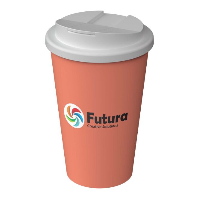 Werbeartikel Thermobecher Americano Infiniti – koralle – mit Logodruck 350 ml nachhaltiger Mehrwegbecher für Events & Festivals