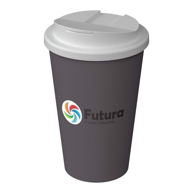 Firmengeschenk Americano® Infiniti – twilight grey – mit Logodruck 350 ml BPA-freier Thermobecher für das Mitarbeiter-Onboarding