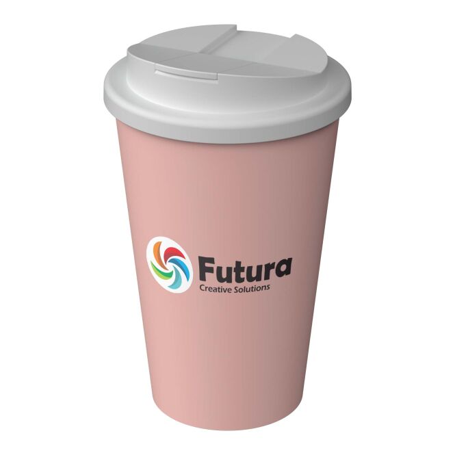 Werbeartikel Kaffee to go Becher Americano Infiniti – pale blush pink – mit Logodruck 350 ml für das Mitarbeiter-Onboarding
