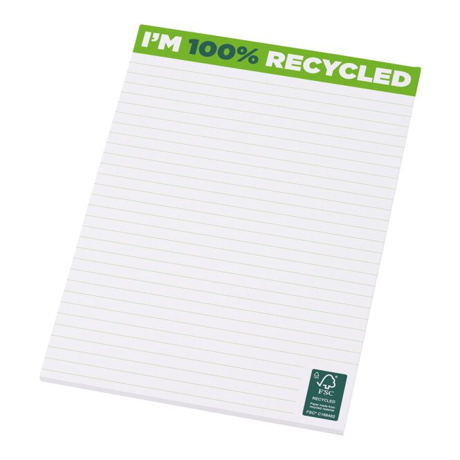 Firmengeschenk Notizbuch Desk-Mate A5 – weiss – mit individuellem Werbedruck 100 Blatt 80g/m2 Recyclingpapier nachhaltiges Journal