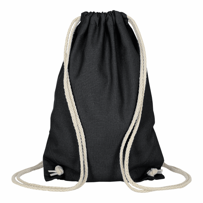 Messe-Werbemittel Event-Beutel TEXXILLA – schwarz – mit Logodruck 140g/m² 21x29cm aus Baumwolle kompakter Turnbeutel für Events