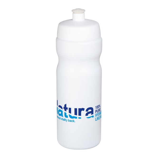 Werbeartikel Sportflasche Baseline® Plus – weiss – mit 48h Express-Druck 650 ml auslaufsicher für Sportevents & Turniere