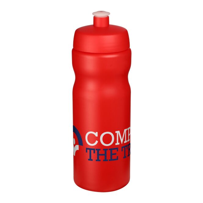 Werbeartikel Sportflasche Baseline® Plus – rot – mit 48h Express-Druck 650 ml auslaufsicher für Sportevents & Turniere
