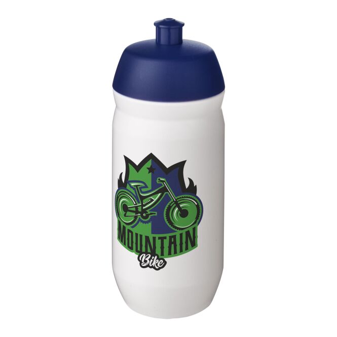 Sport-Werbemittel Squeezy-Sportflasche HydroFlex™ – blau-transparent – mit 48h Express-Druck 500 ml MDPE-Kunststoff für Sportevents