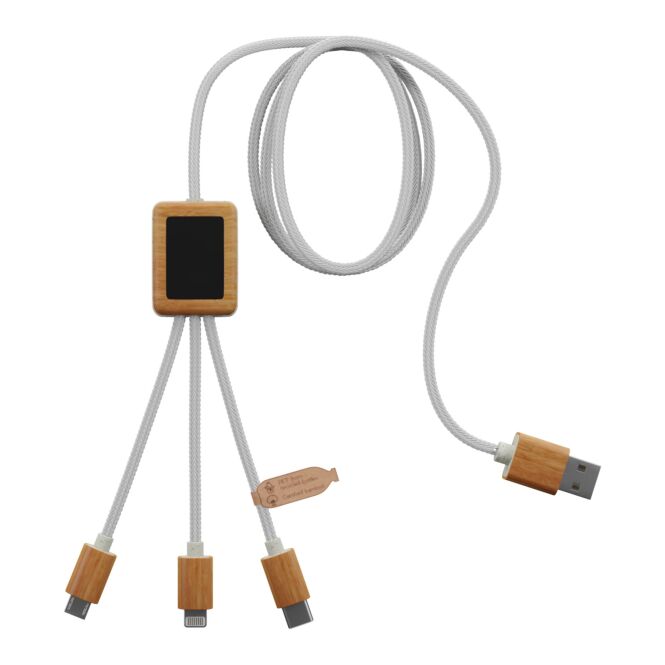 Streuartikel 3-in-1-Ladekabel SCX.design C39 – weiss – mit Logo bedruckt 48h Express-Druck nachhaltig 1m USB-C für den Büroalltag