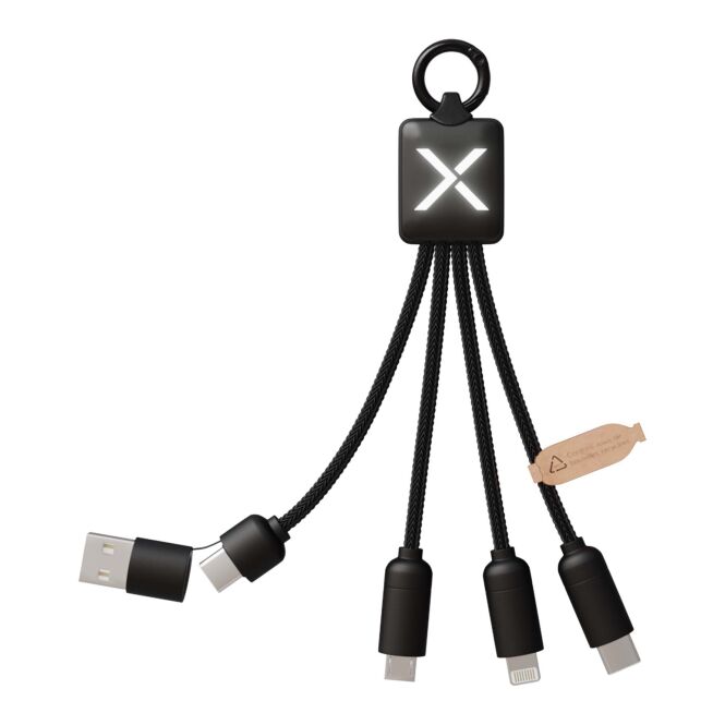 Streuartikel 5-in-1 Ladekabel SCX.design C13 – schwarz – mit Logo bedruckt 48h Express-Druck 15W nachhaltig für den Büroalltag