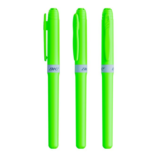 Werbeartikel Leuchtmarker BIC Brite Liner Grip – apfelgrün – mit Logo bedruckt für den Büroalltag