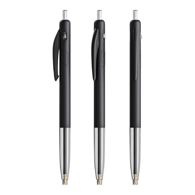Werbeartikel BIC® M10® Clic Druckkugelschreiber – schwarz – mit Logo bedruckt für den Büroalltag