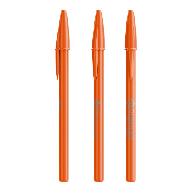 Werbeartikel BIC Style Kugelschreiber – orange – mit Logo bedruckt als Messe-Giveaway für den Büroalltag