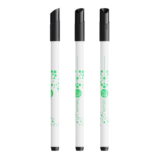 Streuartikel Spezial Kugelschreiber BIC Velleda White Board Marker – weiss-schwarz – mit Logo bedruckt für die Büroausstattung