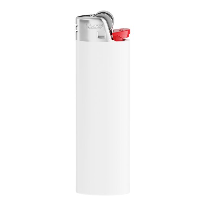 Kundenpräsent BIC J26 Feuerzeug – weiss – mit Logo bedruckt, 25 x 82 x 15 mm, 3000 Zündungen als Werbemittel für Messen und Events