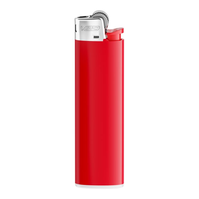 Werbeartikel BIC J23 Feuerzeug – transparent rot – mit Logo bedruckt mit Reibrad-Zündung, als günstiges Giveaway für Events