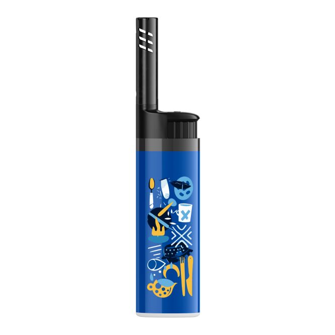 Kundenpräsent BIC EZ Reach Feuerzeug – marineblau – mit Logo bedruckt, 3,5 cm langer Stab, für die Gastronomie & Hotellerie