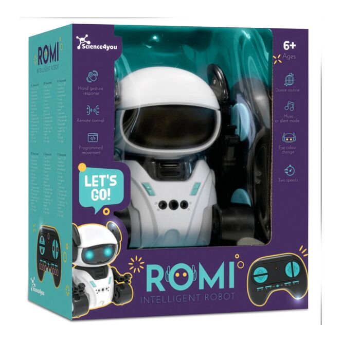 Werbeartikel ROMI INTELLIGENT ROBOT Roboter – gemischt – mit Logo bedruckt als Lernspielzeug für Teamevents 195x175x10 mm
