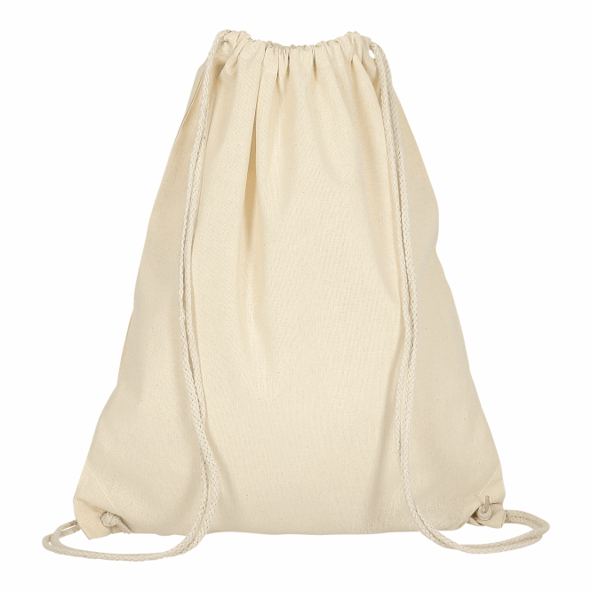 Mitarbeitergeschenk Turnbeutel TEXXILLA – beige – mit Logo bedruckt 38x46 cm aus Baumwolle als praktischer Baumwollrucksack für Events