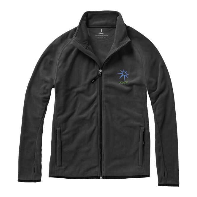 Mitarbeitergeschenk Fleecejacke Brossard – anthrazit – mit 48h Express-Logodruck 190g/m² Polyester wärmende Outdoor-Kleidung