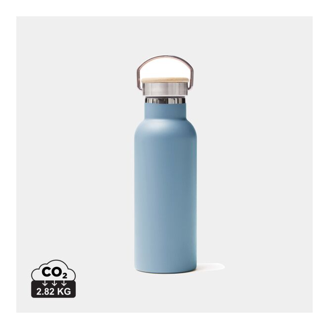Kundengeschenk VINGA Miles Thermosflasche – blau – mit Gravur 500 ml vakuumisoliert edelstahl für das Mitarbeiter-Onboarding