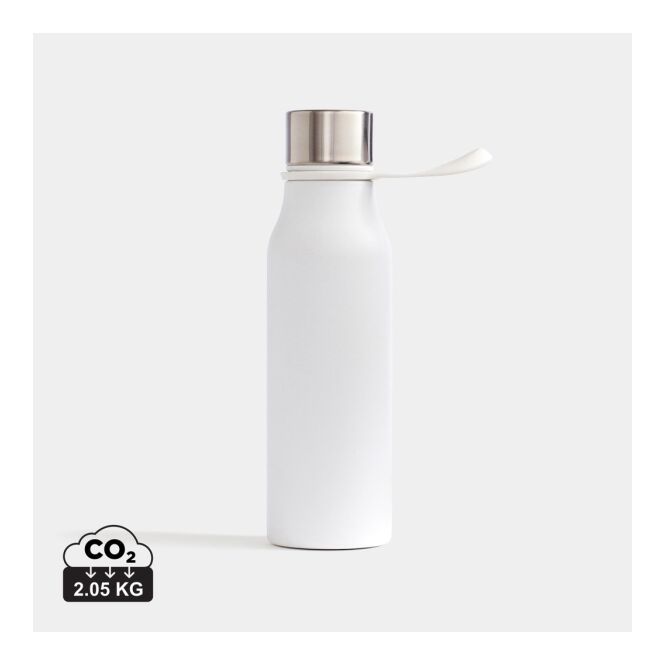 Firmengeschenk VINGA Lean Thermosflasche – weiss – mit Logodruck 450ml Edelstahl vakuumisoliert auslaufsicher für das Mitarbeiter-Onboarding