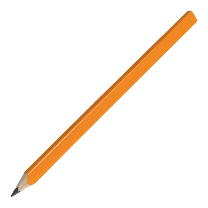 Werbeartikel Zimmermannsbleistift 24 cm – orange – mit Logo bedruckt, nachhaltig FSC zertifiziert, gespitzt, für Handwerker