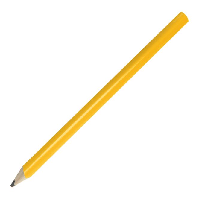 Werbeartikel Zimmermannsbleistift 24 cm – gelb – mit Logo bedruckt, FSC zertifiziert, gespitzt, aus Lindenholz für Handwerker
