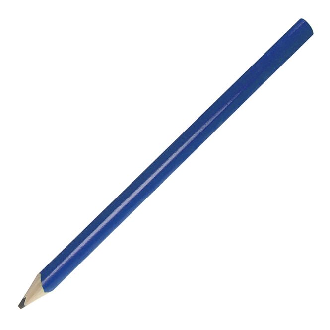 Werbeartikel Zimmermannsbleistift 24 cm – marineblau – mit Logo bedruckt, FSC zertifiziert, gespitzt, mittelharte Mine für Handwerker