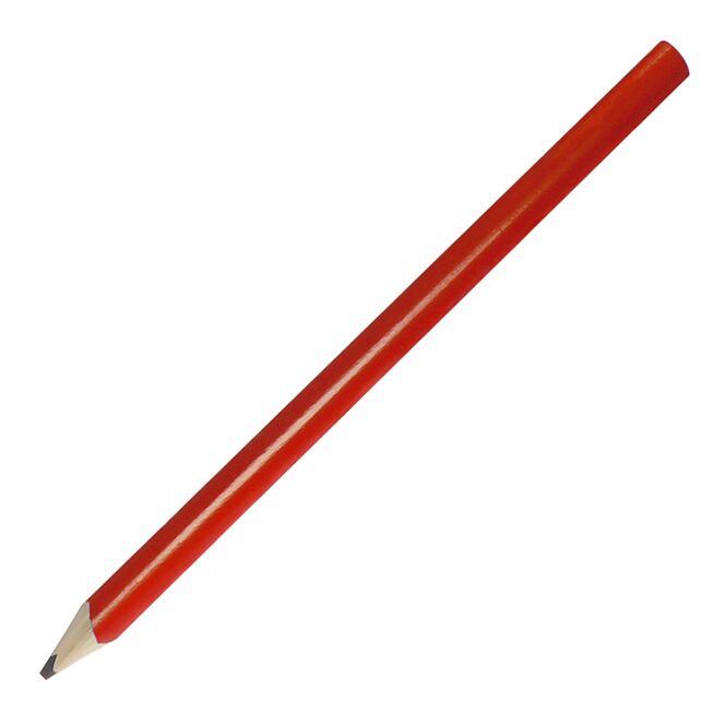 Werbeartikel Zimmermannsbleistift 24 cm – rot – mit Logo bedruckt FSC zertifiziert gespitzt für Handwerker