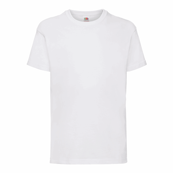 Werbeartikel T-Shirt Kids Valueweight – weiss – mit Logodruck 152 cm aus Baumwolle, perfekt für den Firmenauftritt