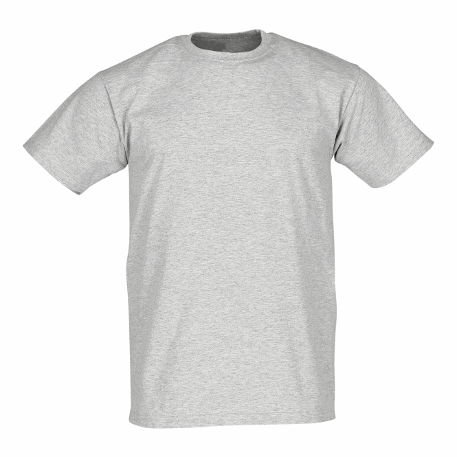 Mitarbeitergeschenk T-Shirt Super Premium – grau – mit Logodruck hochwertige Baumwolle in Größe M für einheitlichen Firmenauftritt